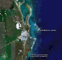 Isla Mujeres, Satellite Overhead Image