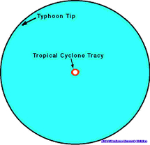 Cyclone Tracy, [12.2°S, 130.0°E], near Darwin, Australia coast