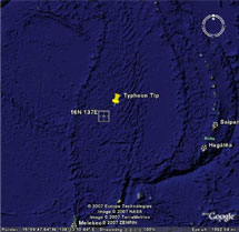 Typhoon Tip, Google Earth image