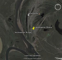 Verkhoyansk, Russia [67°33'N, 133°23'E, elevation 107 m (350 ft)]