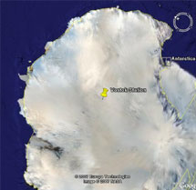 Vostok, Antarctica [77°32'S, 106°40'E, elevation: 3420 m]